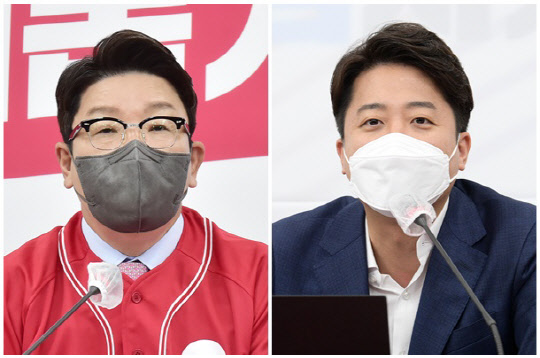 권성동(왼쪽) 국민의힘 원내대표와 이준석 국민의힘 대표. <연합뉴스>